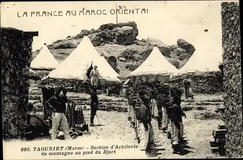 Ak Taourirt Marokko, Section d'Artillerie de montagne au pied du Djort