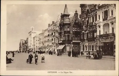 Ak Oostende Ostende Westflandern, La Digue Est, Strandpromenade