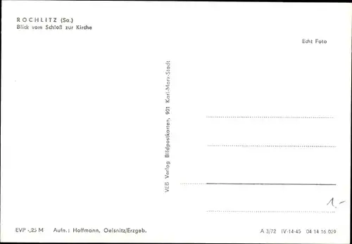 Ak Rochlitz an der Mulde, Blick von Schloss zur Kirche, Kinder