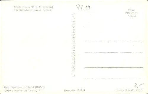 Ak Mutzschen Grimma in Sachsen, Jugendschule, ehem. Schloss