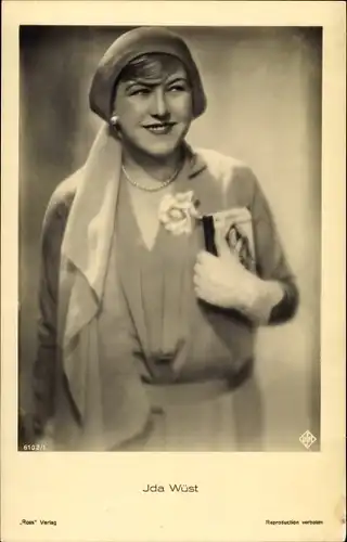 Ak Schauspielerin Ida Wüst, Portrait, Ross Verlag 6102 1, Ufa Film