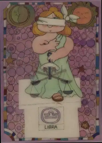 3D Ak Sternzeichen Waage, Libra, 24. September bis 23. Oktober