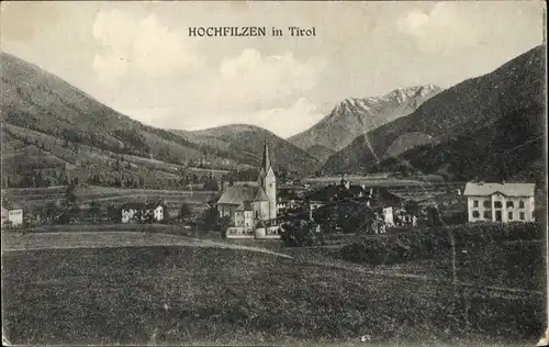 Ak Hochfilzen in Tirol, Blick auf den Ort mit Kirche