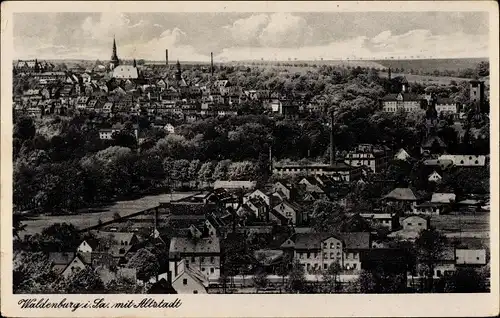 Ak Waldenburg in Sachsen, Ortsansicht mit Altstadt