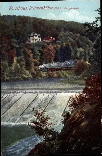 Ak Hartenstein Sachsen, Forsthaus Prinzenhöhle, Wehr