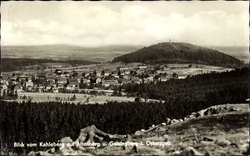 Ak Altenberg im Osterzgebirge, Blick vom Kahleberg auf Ort und Geisingberg