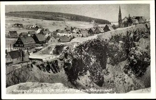 Ak Altenberg im Erzgebirge, Blick über die Pinge zum Raupennest