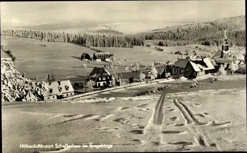 Ak Schellerhau Altenberg im Erzgebirge, Panorama, Winteransicht