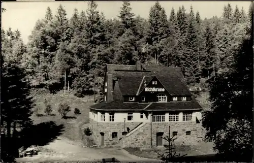 Ak Schellerhau Altenberg im Erzgebirge, Ferienheim Richtkrone, VEB Bau (St) Dresden, Außenansicht