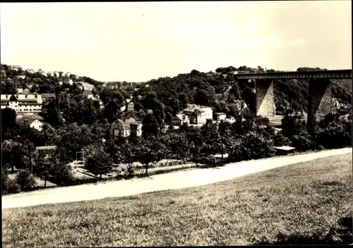 Ak Wilkau Haßlau in Sachsen, Panorama mit Brücke