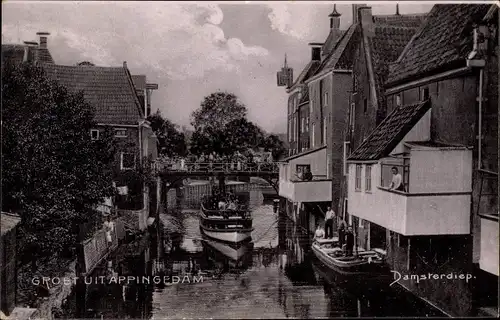 Ak Appingedam Groningen Niederlande, Damsterdiep