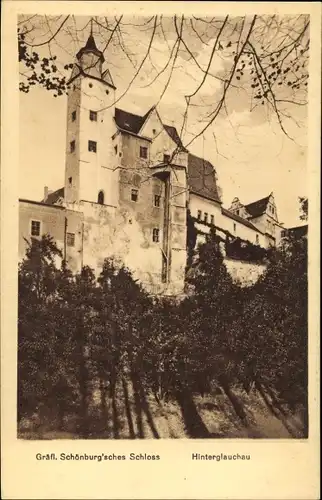 Ak Glauchau in Sachsen, Gräfl. Schönburgsches Schloss Hinterglauchau