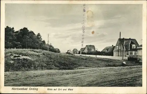 Ak Nordseebad Sankt Peter Ording, Blick auf Ort und Wald