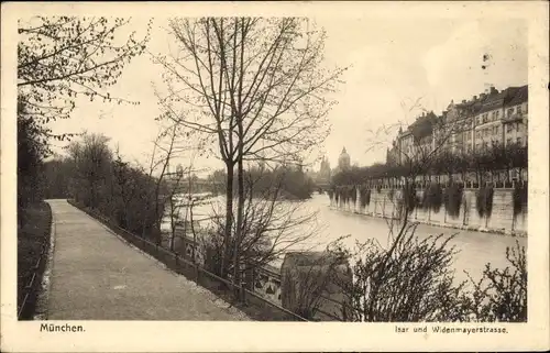Ak München, Isar und Widenmayerstraße
