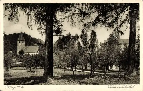 Ak Peiting in Oberbayern, Partie am Pfarrhof
