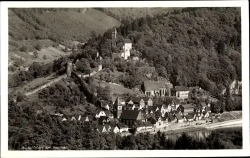 Ak Hirschhorn am Neckar Hessen, Panorama mit Burg