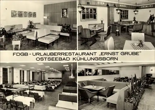 Ak Ostseebad Kühlungsborn, FDGB Urlauberrestaurant Ernst Grube