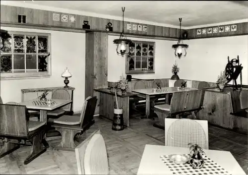 Ak Ostseebad Kühlungsborn, FDGB Urlauberrestaurant Ernst Grube, Bauernstube, Spinnrad