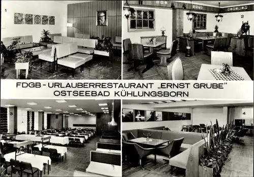 Ak Ostseebad Kühlungsborn, FDGB Urlauberrestaurant Ernst Grube