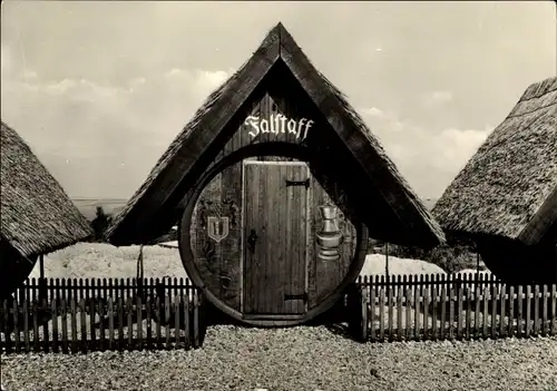 Ak Groß Stieten in Mecklenburg, VEG (Z) Tierzucht, Gaststätte Mecklenburger Mühle, Weinfass Falstaff