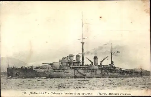 Ak Französisches Kriegsschiff, Jean Bart, Cuirasse a Turbines