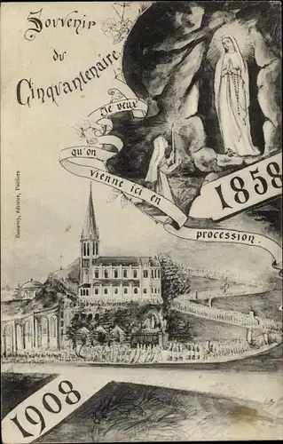 Ak Bruxelles Brüssel, Cinquantenaire 1858-1908