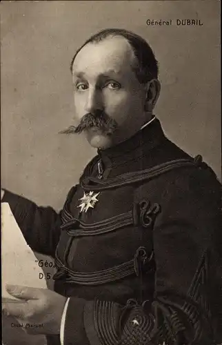 Ak General Augustin Dubail, Portrait in Uniform, Orden