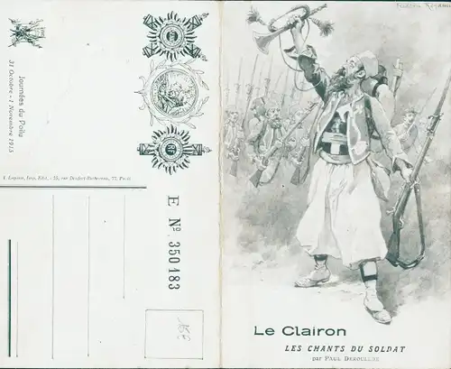 Klapp Lied Ak Le Clairon, Les Chants du Soldat, Paul Deroulede, Zouave