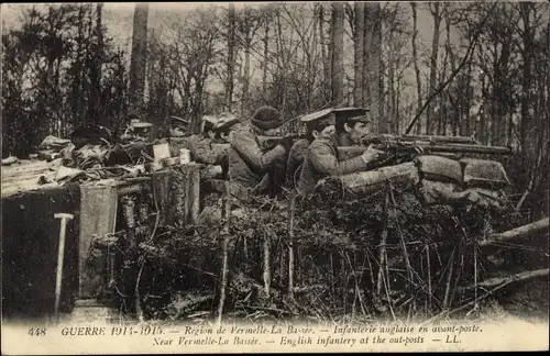 Ak Guerre 1914-15, Region de Vermelle La Bassée, Infanterie anglaise, English Infantry