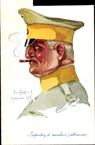 Künstler AK Dupuis, E., Inspecteur de cavalerie allemand