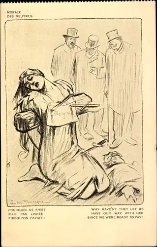 Künstler Ak Raemaekers, Louis, Morale des Neutres, Pourqoui ne s'est elle pas livree