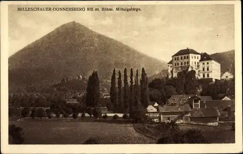 Ak Milešovka Milleschauer Donnersberg Region Aussig, Blick auf den Berg