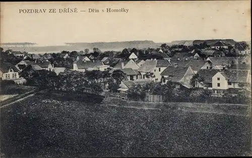 Ak Dřínov Kladno in Mittelböhmen, Bartelsdorf bei Most, Brück, Blick von der Homolka