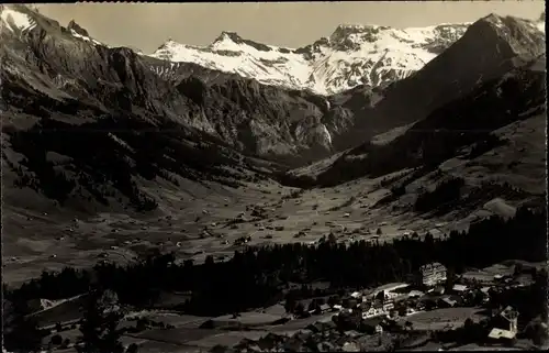 Ak Adelboden Kanton Bern Schweiz, Talblick, Ort, Berge