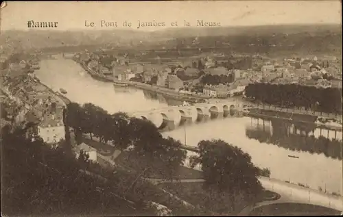 Ak Namur Wallonien, Le Pont de Jambes et la Meuse