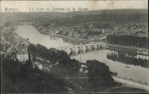 Ak Namur Wallonien, Le Pont de Jambes et la Meuse