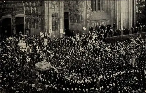 Ak Köln am Rhein, XX Eucharisitischer Kongress 1909, Schlusssegen am Dom