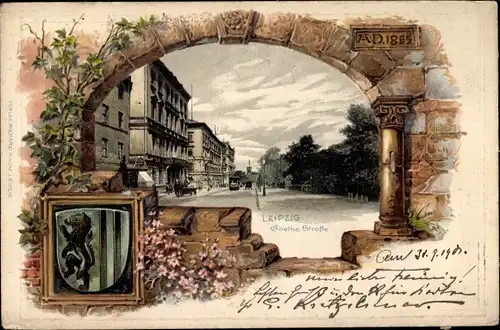 Wappen Litho Leipzig in Sachsen, Goethe Straße