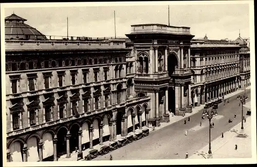 Ak Milano Mailand Lombardia, Facciata della Galleria Vittorio Emanuele II.