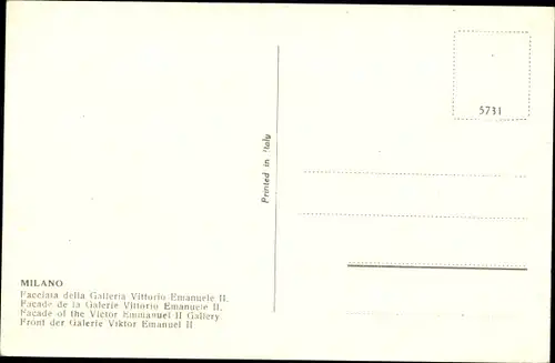 Ak Milano Mailand Lombardia, Facciata della Galleria Vittorio Emanuele II.