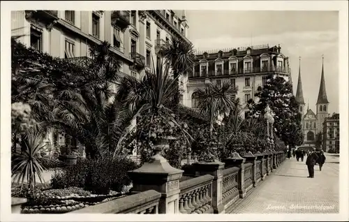 Ak Luzern Schweiz, Partie am Schweizerhofquai