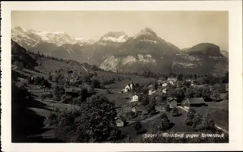 Ak Morschach Kt Schwyz Schweiz, Ort gegen Urirotstock