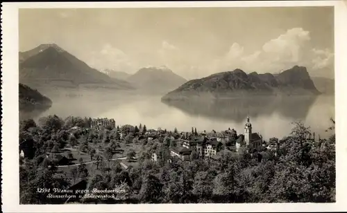 Ak Vitznau Kanton Luzern gegen Buochserhorn, Stanserhorn und Bürgenstock