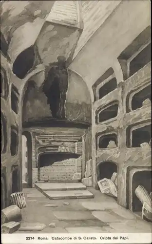 Ak Roma Rom Lazio, Catacombe di S. Calisto, Cripta dei Papi