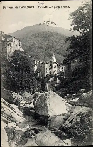 Ak Vintorni di Bordighera Liguria, Rochetta con ponte vecchio