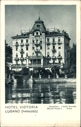 Ak Lugano Kt Tessin, Paradiso, Hotel Victoria