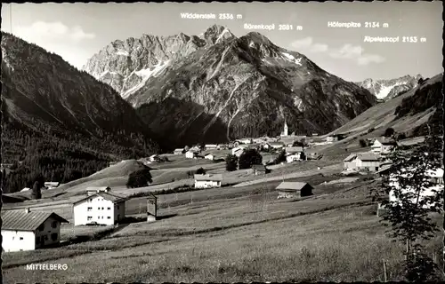 Ak Mittelberg im Kleinwalsertal Vorarlberg, Teilansicht