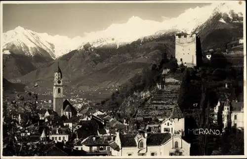 Ak Meran Merano Südtirol, Gesamtansicht