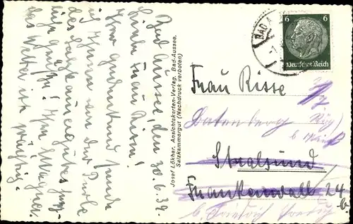 Ak Bad Aussee Steiermark, Panorama mit Trisselwand