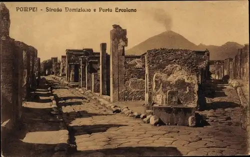 Ak Pompeji Pompei Campania, Strada Domiziano e Porta Ercolano